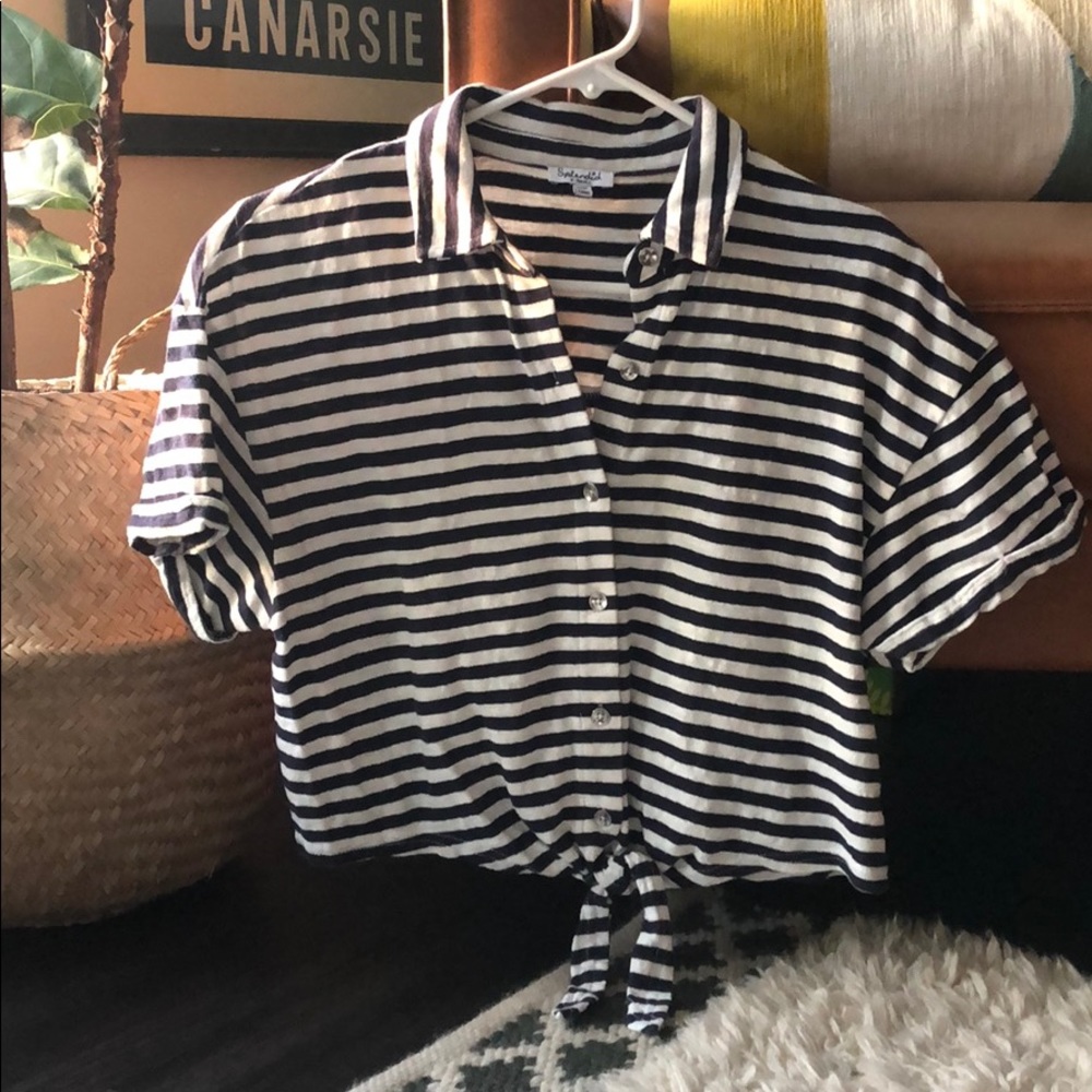 Splendid cropped nautical shirt